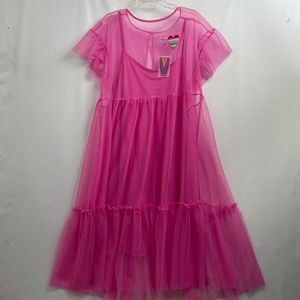 Pride Target Tulle Dress Tiered Pink Womens XXL